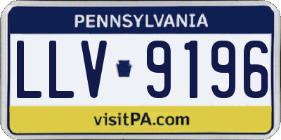 PA license plate LLV9196