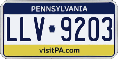 PA license plate LLV9203