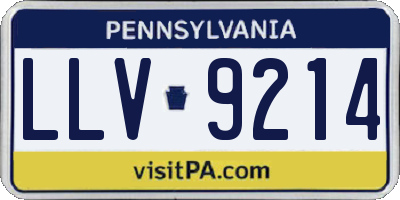PA license plate LLV9214