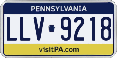 PA license plate LLV9218