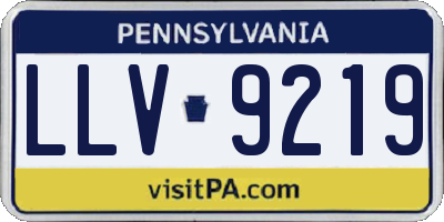 PA license plate LLV9219