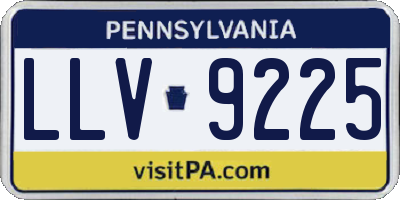 PA license plate LLV9225