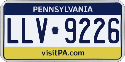 PA license plate LLV9226