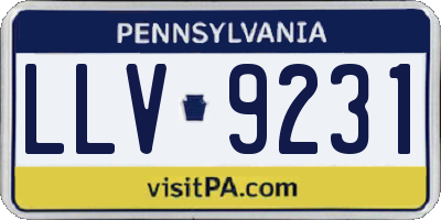 PA license plate LLV9231