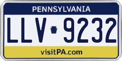 PA license plate LLV9232