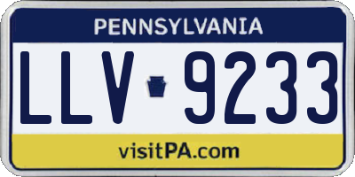 PA license plate LLV9233