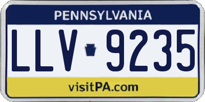 PA license plate LLV9235
