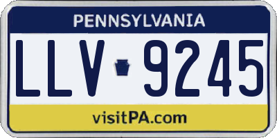 PA license plate LLV9245