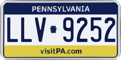 PA license plate LLV9252