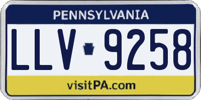 PA license plate LLV9258