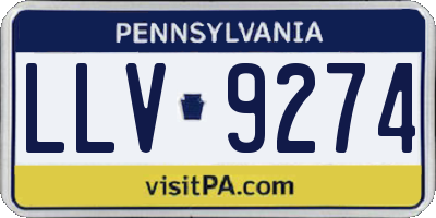 PA license plate LLV9274