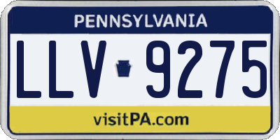 PA license plate LLV9275