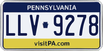 PA license plate LLV9278