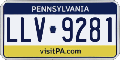 PA license plate LLV9281