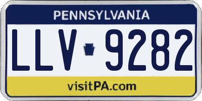 PA license plate LLV9282