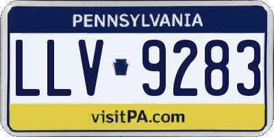 PA license plate LLV9283