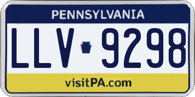 PA license plate LLV9298