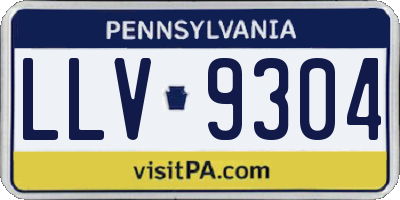 PA license plate LLV9304
