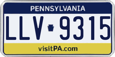 PA license plate LLV9315