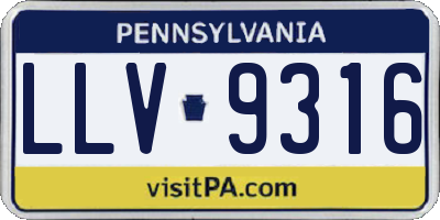 PA license plate LLV9316