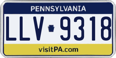 PA license plate LLV9318