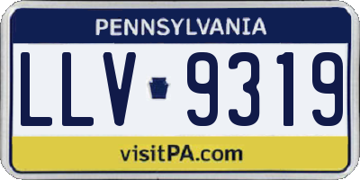 PA license plate LLV9319