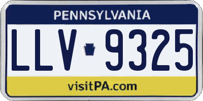 PA license plate LLV9325