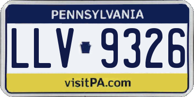 PA license plate LLV9326