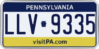 PA license plate LLV9335