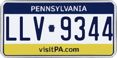 PA license plate LLV9344