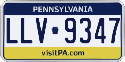 PA license plate LLV9347