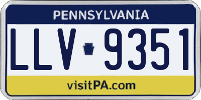 PA license plate LLV9351