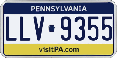 PA license plate LLV9355