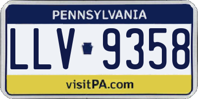 PA license plate LLV9358