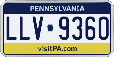 PA license plate LLV9360