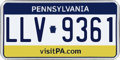 PA license plate LLV9361