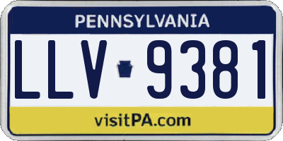 PA license plate LLV9381