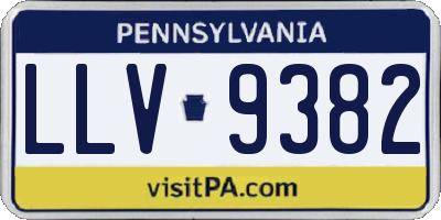 PA license plate LLV9382