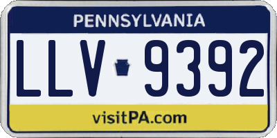 PA license plate LLV9392