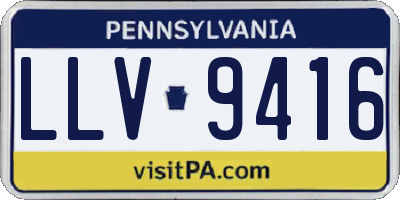 PA license plate LLV9416