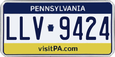PA license plate LLV9424