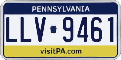 PA license plate LLV9461