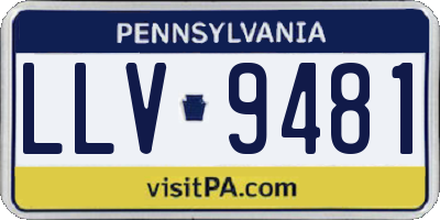 PA license plate LLV9481