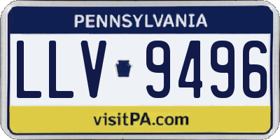PA license plate LLV9496
