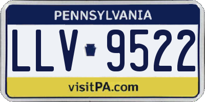 PA license plate LLV9522
