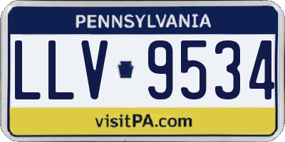 PA license plate LLV9534