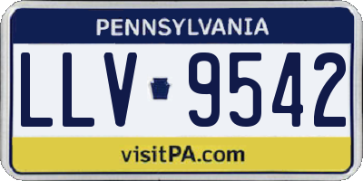 PA license plate LLV9542