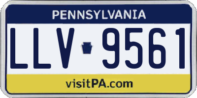 PA license plate LLV9561