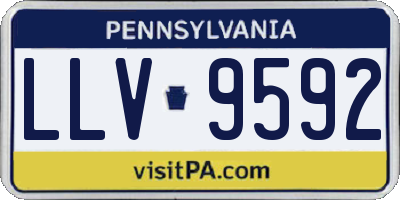 PA license plate LLV9592