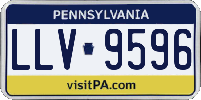 PA license plate LLV9596